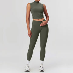 Sollinarry Brushed Tight Yoga Women Slimming Beauty Back Exercise Set Casual Fitness Yoga Wear