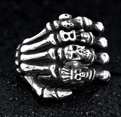 Beier Creative Punk Hand Bone Titanium Steel Ring