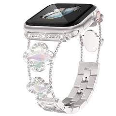 Fashionable Clover Design Diamond Metal Band for Apple Watch