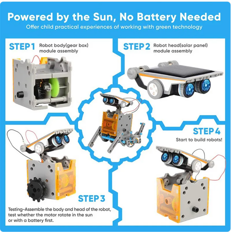 12-in-1 Solar Powered DIY Toy Car