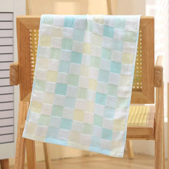 Color Grid Cotton Hand Towel - Super Soft Gauze (1PC)