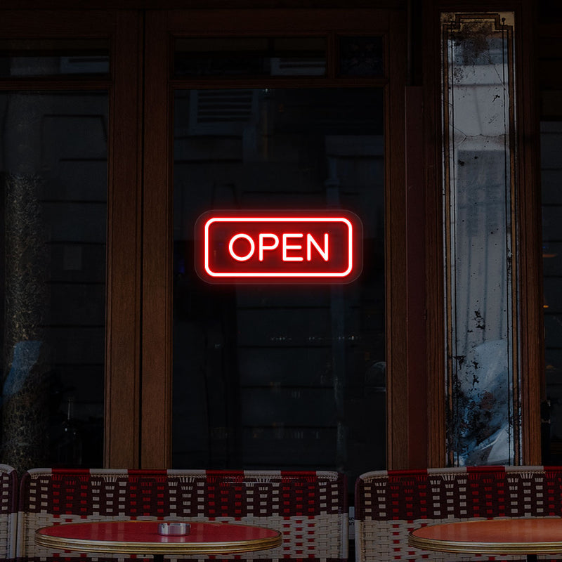 Open LED Neon Sign Rectangle Shape