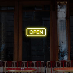 Open LED Neon Sign Rectangle Shape