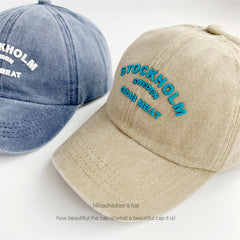 Retro Letter Baseball Caps for Kids - Spring/Summer