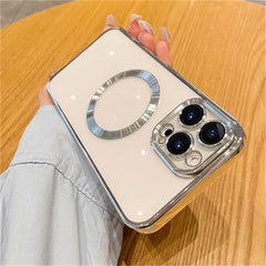Creative Magnetic Lens Plated Phone Case