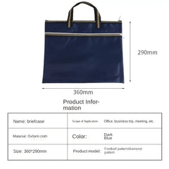 Portable Oxford Cloth Zipper Briefcase for A4 Documents