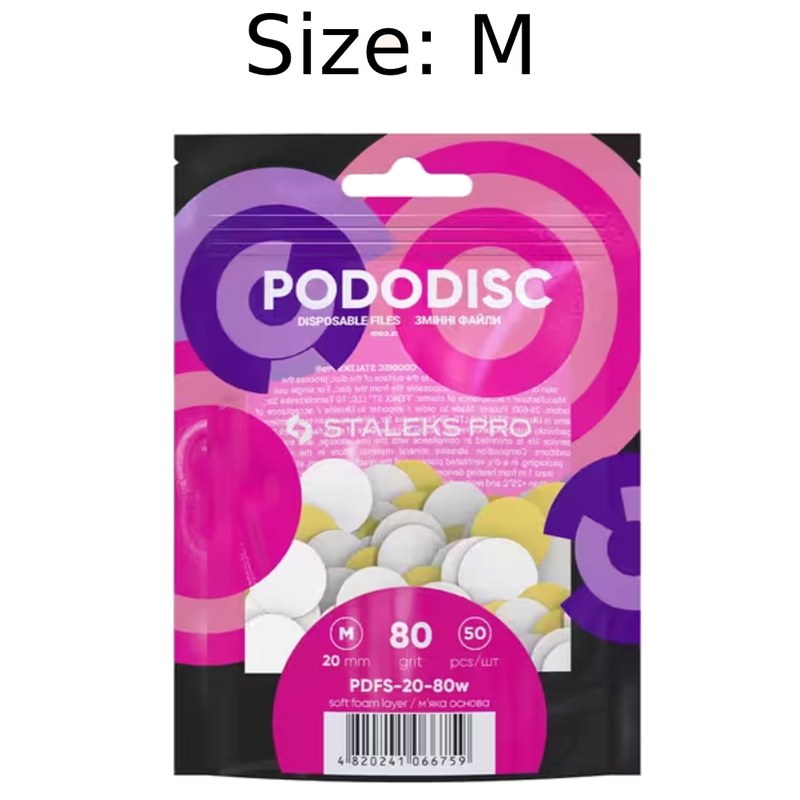 STALEKS PRO M PODODISC DISPOSABLE FILES SOFT BASE FOR PEDICURE DISC 20MM (50 PCS) PDFS-20- STALEKS™