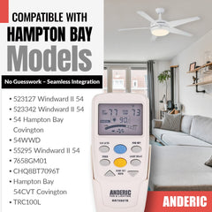 Anderic RR7096TR Thermostatic Ceiling Fan Remote Control with Reverse Key | CHQ7096T, CHQ8BT7096T