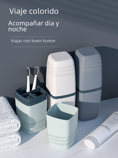 Portable Travel Toothbrush Cup Set with Storage Box
