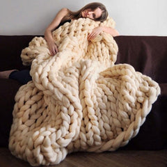Nordic Thick Wool Hand-Woven Blanket