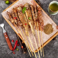 100 Natural Bamboo Skewers for BBQ and Parties