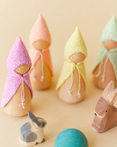 Pastel Green Wooden Gnome