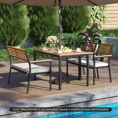 4-Piece Patio Furniture Set Outdoor Dining Chair Set-White