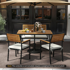 4-Piece Patio Furniture Set Outdoor Dining Chair Set-White