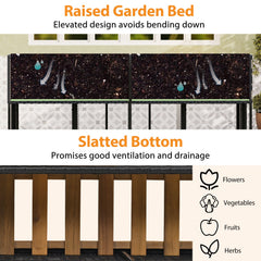 Patio Furniture Set with Raised Garden Bed for Porch and Yard