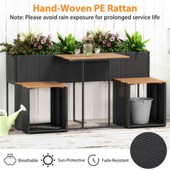 Patio Furniture Set with Raised Garden Bed for Porch and Yard