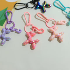 Cute Cartoon Balloon Dog Keychain - Colorful Resin Pendant