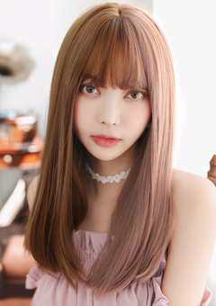 Multicolor Women's Wig with Bangs - Fashionable Style