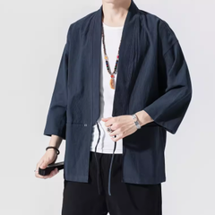 Three-Quarter Sleeve Cardigan in Chinese Tang Style