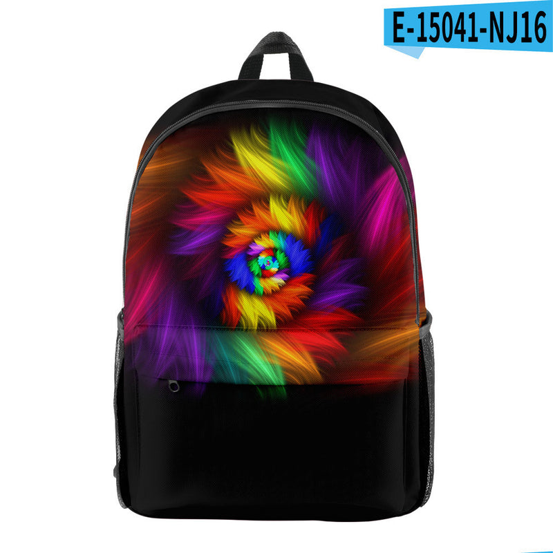 Tie-Dye Digital Color Backpack with Personality Elements