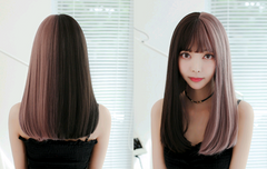 Multicolor Women's Wig with Bangs - Fashionable Style
