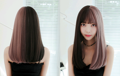 Multicolor Women's Wig with Bangs - Fashionable Style