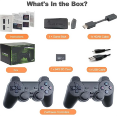 M8 Portable Gaming Console with Wireless Controllers & 64GB SD