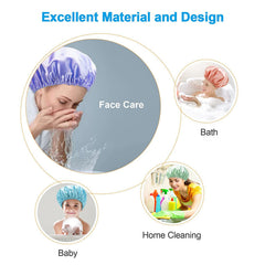 Silk Satin Double Layer Shower Cap for Hair Care
