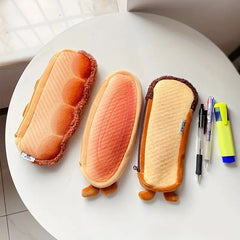 Cute Cartoon Toast Pencil Bag for Students and Gifts