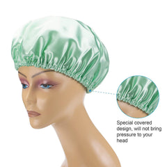 Silk Satin Double Layer Shower Cap for Hair Care