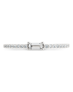 Sterling Silver Thin Clear CZ Stacking Birthstone Ring