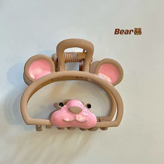 Cartoon Cute Bear Hair Clip with Cherry and Shark Design