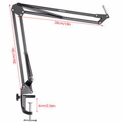 Microphone Set with Blue Stand, Connects to Computer