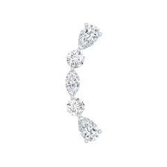 Simple Diamond Curved Crawler Earring for Helix Piercing
