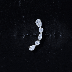 Simple Diamond Curved Crawler Earring for Helix Piercing