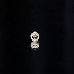 Simple Diamond Open Circle Earring with Flat Back