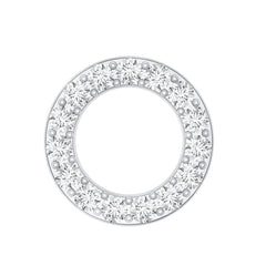 Simple Diamond Open Circle Earring with Flat Back