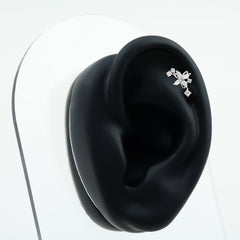 Diamond Flower Crawler Earring