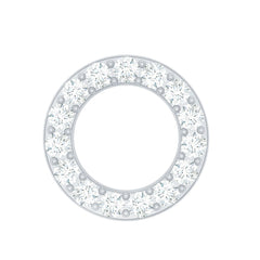 Simple Diamond Open Circle Earring with Flat Back