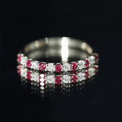 Lab Created Ruby and Diamond Stackable Band Ring