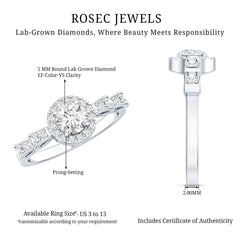 Lab Grown Diamond Minimal Engagement Ring For Her