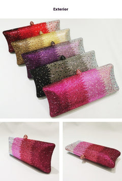 Gradient Rhinestone Evening Clutch Bag