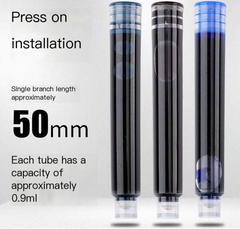 Fountain Pen Ink Cartridges in Blue, Black, Red (3.4)