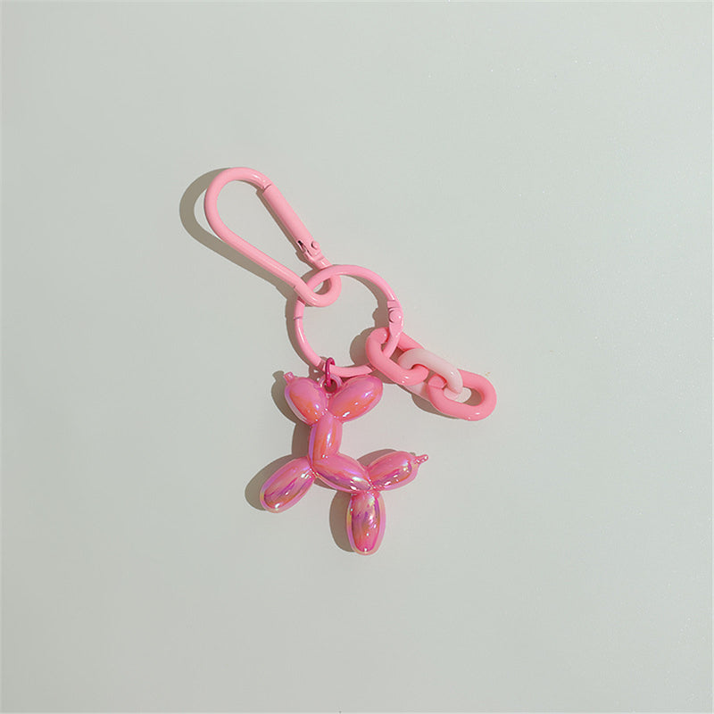 Cute Cartoon Balloon Dog Keychain - Colorful Resin Pendant