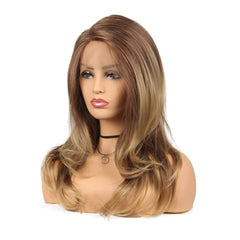 Fashionable Long Curly Blonde Mixed Wig for Women