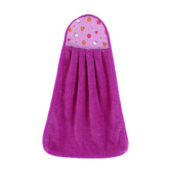 Thick Coral Fleece Hanging Hand Towels for Kitchen