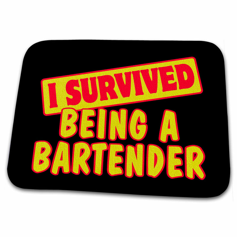 3dRose I Survived Being A Bartender Survial Pride And Humor Design - Dish Drying Mats (ddm-117773)