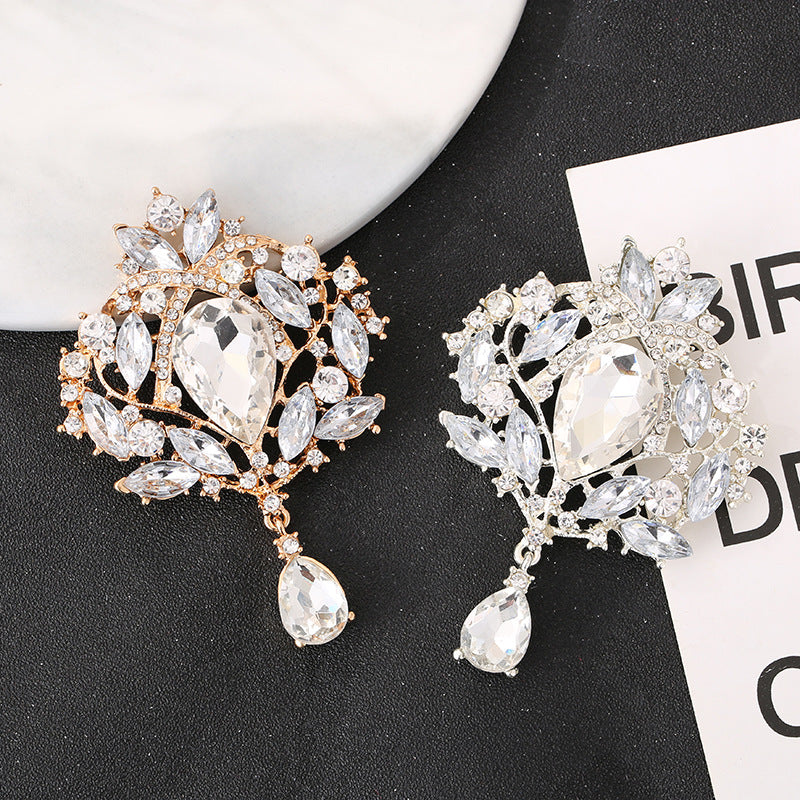 Luxury Water Drop Pendant Brooch for Women Jewelry