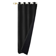 Quilted 100% Blackout Curtains for Living Room Heavy Duty Window Drapes Bedroom Winter Thick Thermal Curtains Eyelets Ready Made