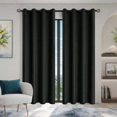 1panel Solid 100% Blackout Curtains with Grommets, Total Privacy Drapes for Bedroom, Living Room, Home Decor,Lightweight Curtain